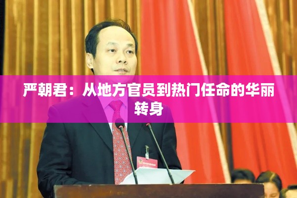 严朝君:从地方官员到热门任命的华丽转身