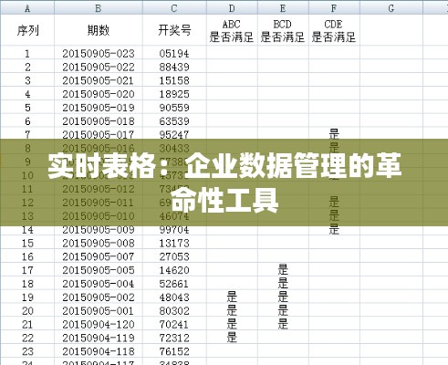 实时表格：企业数据管理的革命性工具