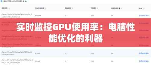 实时监控GPU使用率:电脑性能优化的利器